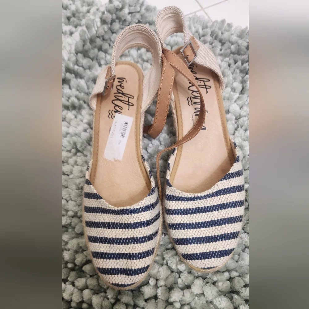 Striped‎ Espadrille Sandals
